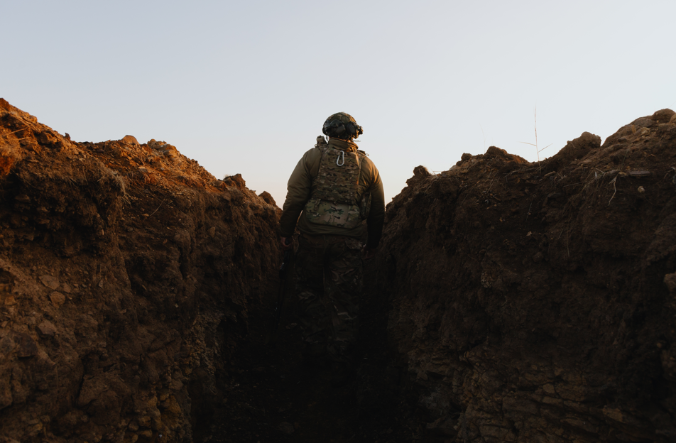 soldier in trench